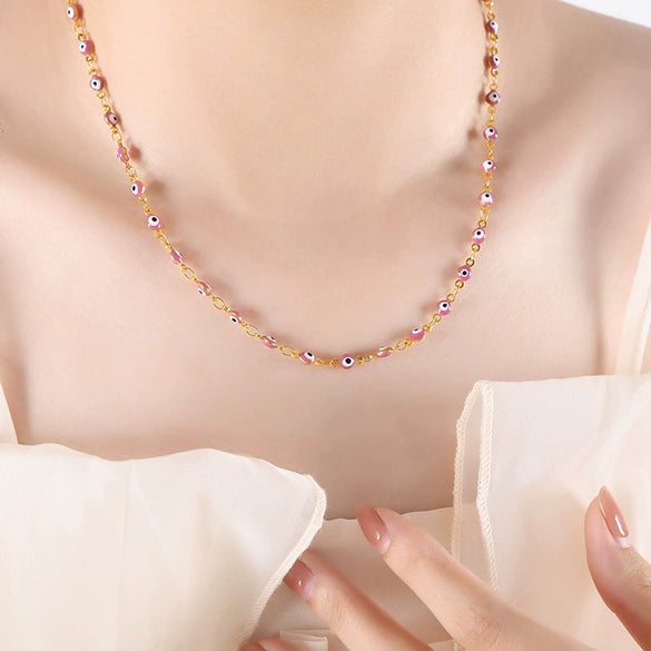Titanium Steel Jewelry Set With Oil Drop Stitching Electroplated For Women