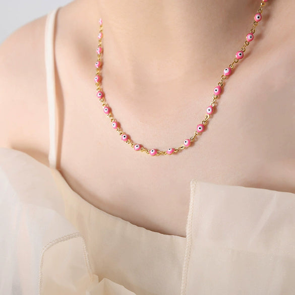 Titanium Steel Jewelry Set With Oil Drop Stitching Electroplated For Women