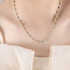 Titanium Steel Jewelry Set With Oil Drop Stitching Electroplated For Women