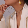 316L Stainless Steel Jewelry With Love Bell Water Drop Pattern French Retro Style Electroplated