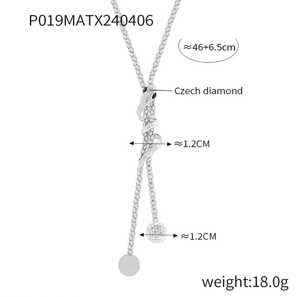 316L Stainless Steel Jewelry With Spirit Snake Design Double Layer Chain Electroplated Style For Unisex