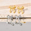Titanium Steel 18K Electroplated Geometric Bowknot Women's Earrings