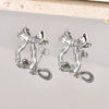 Titanium Steel 18K Electroplated Geometric Bowknot Women's Earrings