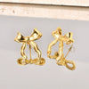 Titanium Steel 18K Electroplated Geometric Bowknot Women's Earrings