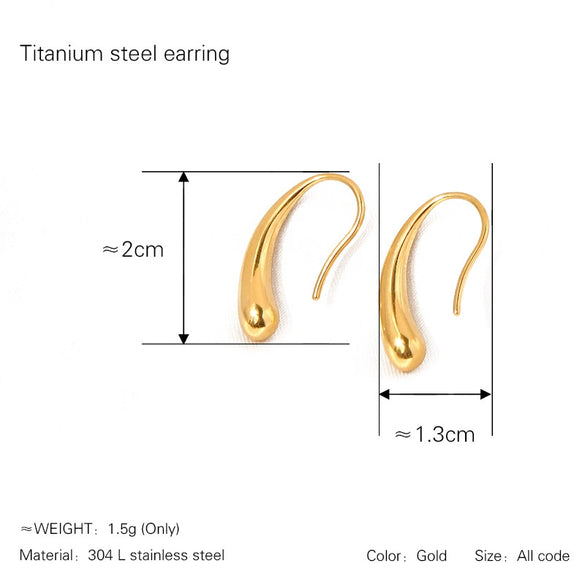 Titanium Steel 18K Gold Electroplated Geometric Drop Earrings For Women