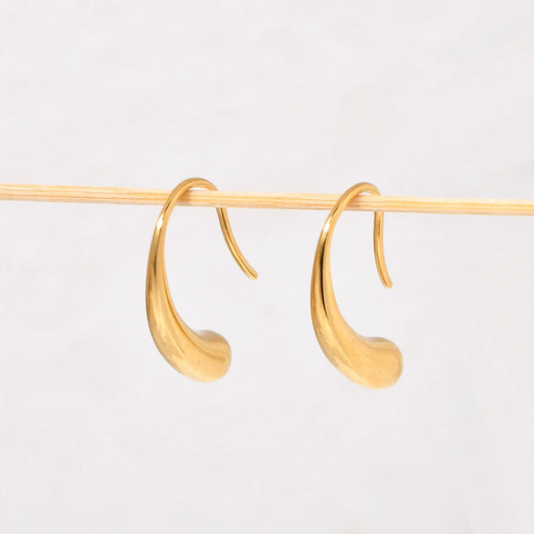 Titanium Steel 18K Gold Electroplated Geometric Drop Earrings For Women