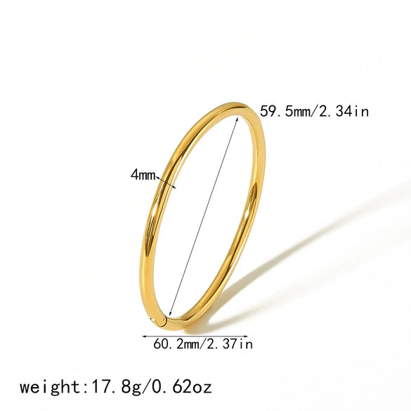 Titanium Steel 18K Gold Electroplated Simple Geometric Adjustable Bracelet For Girls