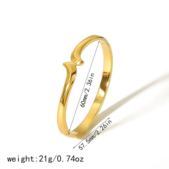 Titanium Steel 18K Gold Electroplated Simple Geometric Adjustable Bracelet For Girls