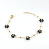 316L Stainless Steel 18K Gold Plated Crystal Flower Geometric Cross Chain Women's Bracelet And Necklace