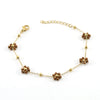 316L Stainless Steel 18K Gold Plated Crystal Flower Geometric Cross Chain Women's Bracelet And Necklace