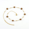 316L Stainless Steel 18K Gold Plated Crystal Flower Geometric Cross Chain Women's Bracelet And Necklace