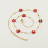 316L Stainless Steel 18K Gold Plated Crystal Flower Geometric Cross Chain Women's Bracelet And Necklace