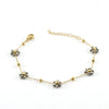 316L Stainless Steel 18K Gold Plated Crystal Flower Geometric Cross Chain Women's Bracelet And Necklace