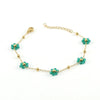 316L Stainless Steel 18K Gold Plated Crystal Flower Geometric Cross Chain Women's Bracelet And Necklace