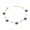 316L Stainless Steel 18K Gold Plated Crystal Flower Geometric Cross Chain Women's Bracelet And Necklace