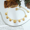 316L Stainless Steel 18K Gold Plated Flower Daisy Women's Bracelet With Electroplating Design