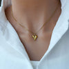 Titanium Steel 18K Gold Plated Heartshaped Bead Chain Necklace Unisex Minimalist