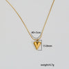 Titanium Steel 18K Gold Plated Heartshaped Bead Chain Necklace Unisex Minimalist
