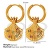 316L Stainless Steel 18K Gold Plated Ocean Style Women's Earrings Jewelry With Electroplating Design