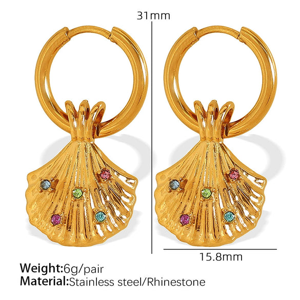 316L Stainless Steel 18K Gold Plated Ocean Style Women's Earrings Jewelry With Electroplating Design