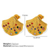 316L Stainless Steel 18K Gold Plated Ocean Style Women's Earrings Jewelry With Electroplating Design