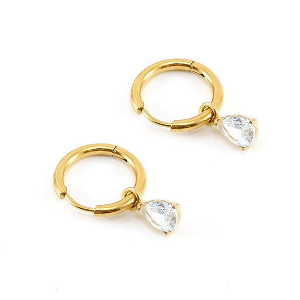 316L Stainless Steel 18K Gold Plated Square Geometric Drop Shape Earrings For Women