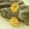 Titanium Steel 18K Gold Stainless Steel Retro Braided Circulation Women's Earrings With Electroplating Treatment