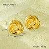 Titanium Steel 18K Gold Stainless Steel Retro Braided Circulation Women's Earrings With Electroplating Treatment