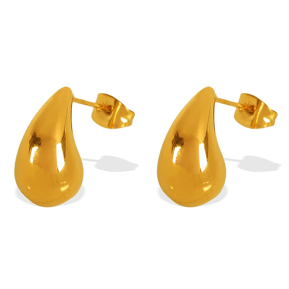 316L Stainless Steel 18K Goldplated Water Drop Earrings Fashionable And Simple Design Electroplated