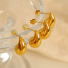 316L Stainless Steel 18K Goldplated Water Drop Earrings Fashionable And Simple Design Electroplated