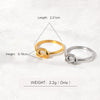 Titanium Steel Knotted Heart And Ushaped Retro Geometric Unisex Tail Ring Electroplated