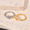 Titanium Steel Knotted Heart And Ushaped Retro Geometric Unisex Tail Ring Electroplated