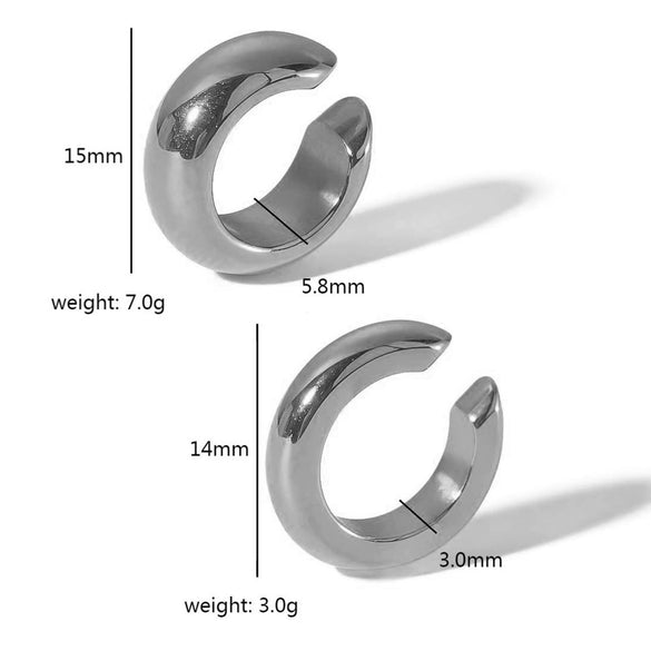 Titanium Steel Ladies Cshaped Ear Clip With Letters Numbers Text Pattern And Electroplating Treatment