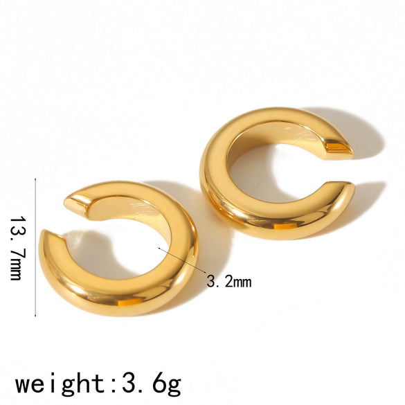 Titanium Steel Ladies Cshaped Ear Clip With Letters Numbers Text Pattern And Electroplating Treatment