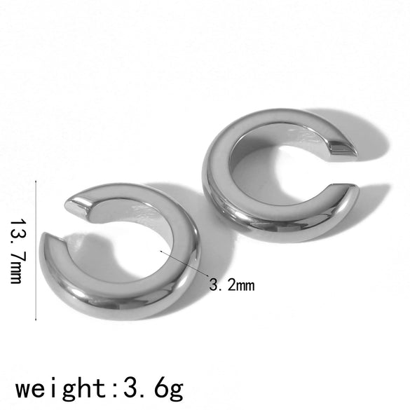 Titanium Steel Ladies Cshaped Ear Clip With Letters Numbers Text Pattern And Electroplating Treatment