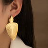 Titanium Steel Leaf Earrings Simple Style Electroplating Design