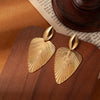 Titanium Steel Leaf Earrings Simple Style Electroplating Design