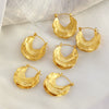 316L Stainless Steel Leaf Pendant Earrings Retro Style Electroplated