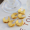 316L Stainless Steel Leaf Pendant Earrings Retro Style Electroplated