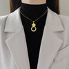 Titanium Steel Leopard Zircon Microinlaid Women's Jewelry Set With Geometric Style And Electroplating Process