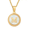 316L Stainless Steel Letter Coin Necklace 18K Gold Plated Women's Fashion