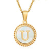 316L Stainless Steel Letter Coin Necklace 18K Gold Plated Women's Fashion