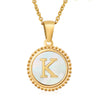 316L Stainless Steel Letter Coin Necklace 18K Gold Plated Women's Fashion