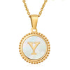 316L Stainless Steel Letter Coin Necklace 18K Gold Plated Women's Fashion