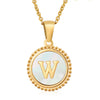 316L Stainless Steel Letter Coin Necklace 18K Gold Plated Women's Fashion