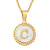 316L Stainless Steel Letter Coin Necklace 18K Gold Plated Women's Fashion