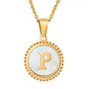 316L Stainless Steel Letter Coin Necklace 18K Gold Plated Women's Fashion