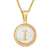 316L Stainless Steel Letter Coin Necklace 18K Gold Plated Women's Fashion