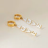 Titanium Steel Letter Earrings Electroplated Ins Style Jewelry For Women