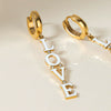 Titanium Steel Letter Earrings Electroplated Ins Style Jewelry For Women